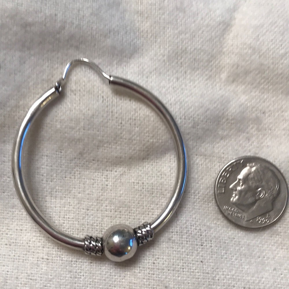 Sterling Silver hoop earrings - Picture 2 of 2